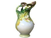 Unicorn Studios AP20007AA Porcelain White Vase Grape Leaf Dragonfly Motif