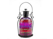NorthLight 13 in. Decorative Multicolor Mosaic Glass Tea Light Candle Holder Lantern