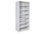 Hallowell 4723 18PL AM MedSafe Antimicrobial Hi Tech Shelving 48 in. W x 18 in. D x 87 in. H 711 Platinum 8 Adjustable Shelves