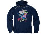 Trevco Cow Chicken Super Cow Adult Pull Over Hoodie Navy Large