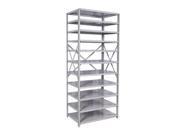 Hallowell 471C 12PL AM MedSafe Antimicrobial Hi Tech Shelving 48 in. W x 12 in. D x 87 in. H 711 Platinum 11 Adjustable Shelves