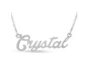 SuperJeweler Crystal Nameplate Necklace In Silver