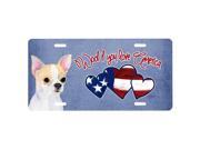 Carolines Treasures SS4986LP Woof If You Love America Chihuahua License Plate