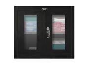 Hallowell 405 3026SV ME 400 Series Wallmount SV Storage Cabinet 30W in. x 12D in. x 26H in. 708 Midnight Ebony Single Tier Double Safety View Door 1 Wide