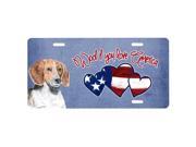 Carolines Treasures SC9931LP Woof If You Love America English Foxhound License Plate