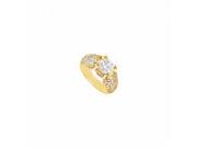 Fine Jewelry Vault UBJ3221Y14CZ CZ Engagement Ring 14K Yellow Gold 2 CT CZ 68 Stones