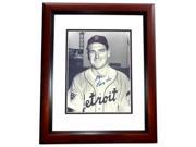 8 x 10 in. George Kell Autographed Detroit Tigers Photo Deceased Hall of Famer Mahogany Custom Frame