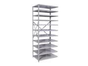 Hallowell A471C 12PL AM MedSafe Antimicrobial Hi Tech Shelving 48 in. W x 12 in. D x 87 in. H 711 Platinum 11 Adjustable Shelves