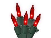NorthLight Set Of 50 Red Mini Christmas Lights Green Wire