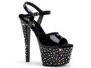 Pleaser STDANCE709_B_M 7 2.75 in. Platform Ankle Strap Sandal Black Size 7