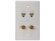 Audiovox TPH559R Dual Cat5 6 Coaxial Wall Plate