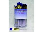 Dynasty C 300 Sapphire Flat Fine Synthetic Fiber Short Acrylic Handle Paint Brush Assortment Clear Pack 72