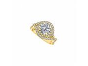 Fine Jewelry Vault UBNR50827Y14CZ 1.75 CT CZ Swirl Halo Engagement Ring in 14K Yellow Gold