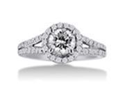 SuperJeweler RLB3289 z4.5 1.5Ct Round Diamond Halo Engagement Ring Crafted In Solid 14K White Gold Size 4.5