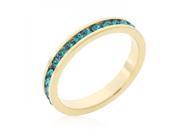 Icon Bijoux R01147G V39 09 Stylish Stackables Turquoise Crystal Gold Ring Size 09