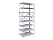 Hallowell 4713 24PL AM MedSafe Antimicrobial Hi Tech Shelving 48 in. W x 24 in. D x 87 in. H 711 Platinum 8 Adjustable Shelves