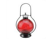 NorthLight 14.5 in. Distressed Red Artifact Glass Tea Light Candle Holder Lantern