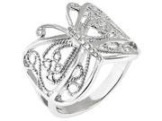 Doma Jewellery SSRP0049 Sterling Silver Butterfly Ring Size 9