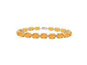Fine Jewelry Vault UBBR57AGCT Sterling Silver Prong Set Oval Citrine Bracelet with 15 CT TGW