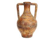 EcWorld Enterprises 7717716 Porto Fino Distress Terra Cotta Art Round Ceramic Vase