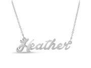 SuperJeweler Heather Nameplate Necklace In Silver