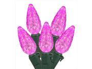 NorthLight Set Of 70 Pink LED C6 Christmas Lights Green Wire
