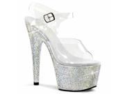Fabulicious CLE401R_C 6 Slide Lucite High Heel Shoe with Rhinestone Clear Size 6
