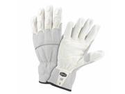 West Chester 813 9076 2XL Buffalo Leather Palm Gloves 2 x Large White Gray