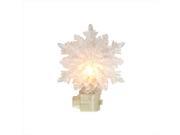 NorthLight 5.75 in. Snowy Winter Decorative Clear Double Snowflake Christmas Night Light