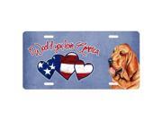 Carolines Treasures LH9528LP Woof If You Love America Bloodhound License Plate