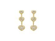 FineJewelryVault UBER9006Y14D 101 Diamond Heart Journey Earrings 14K Yellow Gold 0.50 CT Diamonds