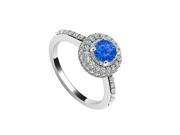 Fine Jewelry Vault UBJ8562W14DS 101RS5 Sapphire Diamond Engagement Ring 14K White Gold 1.25 CT Size 5