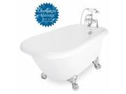 American Bath Factory T040B CH R Champagne Jester 54 in. White Acrastone Air Bath Tub Small