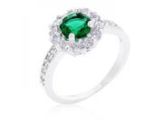 Icon Bijoux R08347R C40 07 Bella Birthstone Engagement Ring In Green Size 07