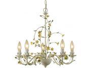 Elements 7046 5H Star Flower Chandelier In Cream