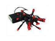 NorthLight Battery Operated Red LED Wide Angle Christmas Lights Green Wire Set Of 20