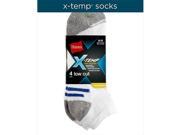 Hanes 514 4 Mens X Temp Arch Support Low Cut Socks 4 Pack Size 10 13 White Blue.