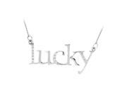 Fine Jewelry Vault UBPDS85829AGCZ 0.15 Carat Cubic Zirconia Lucky Necklace in Sterling Silver with Fine Silver Chain