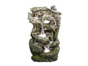 Alpine WIN732 39 in. Tiered Rainforest Waterfall Fountain With Led Lights