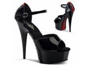 Pleaser ECP622_BS_PWCH 9 1.75 in. Cut Out Platform Wrap Around Sandal Black Silver Size 9