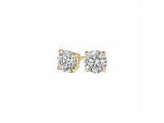 Fine Jewelry Vault UBERP030AARDY14D Conflict Free Diamond Stud Earrings 14K Yellow Gold 2 Stones