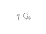 Fine Jewelry Vault UBNERF775W14CZ100 April Birthstone Cubic Zirconia Leverback Earrings in 14K White Gold 1 CT TGW