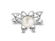 SuperJeweler Super Cute Butterfly Shaped Freshwater Pearl Ring