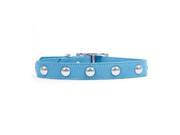 Rockinft Doggie 844587014339 .75 in. x 14 in. Leather Collar with Domed Rivets Blue