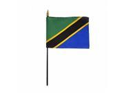 Annin Flagmakers 210137 4 x 6 in. Eb Tanzania Mounted 12 Pack