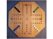 THE PUZZLE MAN TOYS W 1939 Wooden Marble Game Board Aggravation 20 in. Octagon 4 Player 6 Hole Red Oak