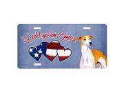 Carolines Treasures SS5045LP Woof If You Love America Whippet License Plate