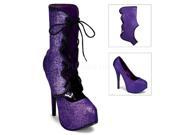 Bordello TEE31G_PUR 8 5.75 in. Glitter Concealed Platform Pump Shoe with Shaft Purple Size 8