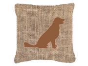 Labrador Burlap and Brown Canvas Fabric Decorative Pillow BB1076