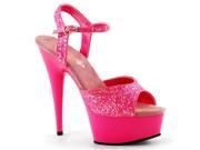 Pleaser DEL609UVG_NHPNK_M 7 1.75 in. Platform Ankle Strap Sandal Hot Pink Size 7